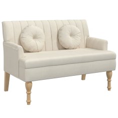 Vidaxl vidaXL Klop z blazinami, 113x64,5x75,5 cm, oblazinjenje iz lana