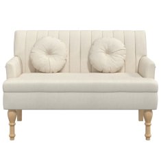 Vidaxl vidaXL Klop z blazinami, 113x64,5x75,5 cm, oblazinjenje iz lana