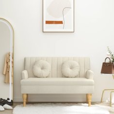 Vidaxl vidaXL Klop z blazinami, 113x64,5x75,5 cm, oblazinjenje iz lana