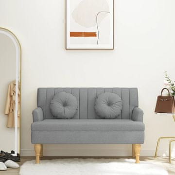 Vidaxl vidaXL Klop z blazinami svetlo siva 113x64,5x75,5 cm blago
