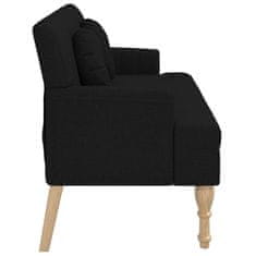 Vidaxl vidaXL Klop z blazinami črne barve 113x64,5x75,5 cm blago
