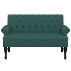 Vidaxl Klop z naslonom temno zelena 120x62x75,5 cm blago