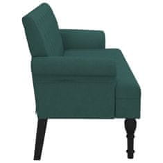 Vidaxl Klop z naslonom temno zelena 120x62x75,5 cm blago