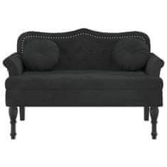Vidaxl vidaXL Klop z blazinami črna 120,5x65x75 cm žamet