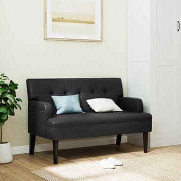 Vidaxl vidaXL Klop z naslonjalom črne barve 112x65,5x75 cm umetno usnje