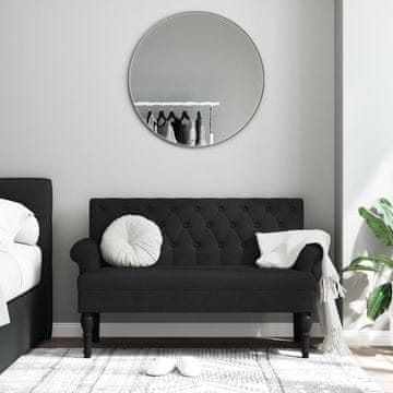 Vidaxl vidaXL Klop z naslonjalom črne barve 120x62x75,5 cm blago
