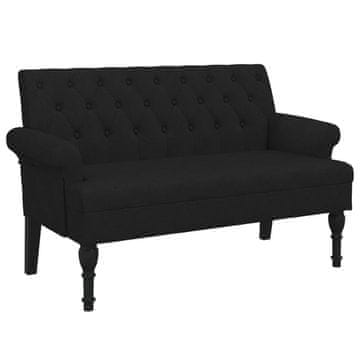 Vidaxl Klop z naslonjalom črne barve 120x62x75,5 cm blago