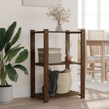 Vidaxl vidaXL Polica s 3 policami rjava 60x38x90 cm masivni borov les