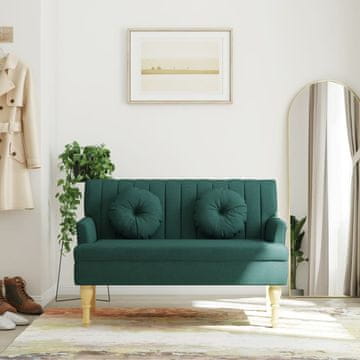 Vidaxl vidaXL Klop z blazinami temno zelena 113x64,5x75,5 cm blago