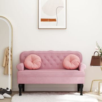 Vidaxl vidaXL Klop z naslonjalom roza 119,5x64,5x75 cm žamet