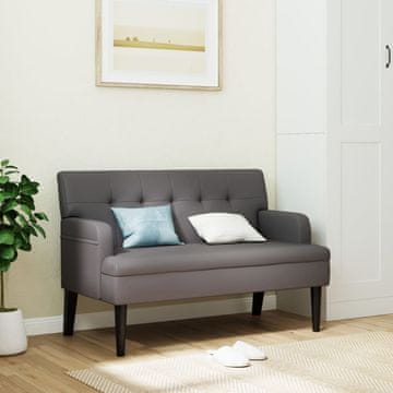 Vidaxl vidaXL Klop z naslonjalom siva 112x65,5x75 cm umetno usnje