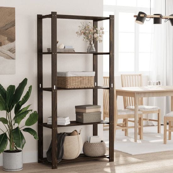 Vidaxl Stojalo za shranjevanje 5-nadstropno črno 80x38x170 cm borovina