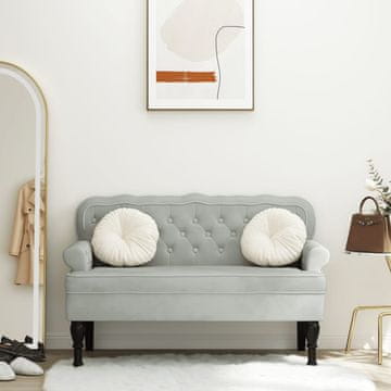 Vidaxl vidaXL Klop z naslonjalom svetlo siva 119,5x64,5x75 cm žamet
