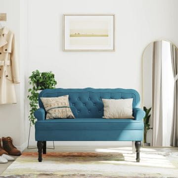 Vidaxl vidaXL Klop z naslonjalom modra 119,5x64,5x75 cm žamet