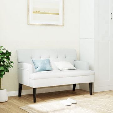 Vidaxl vidaXL Klop z naslonjalom bela 112x65,5x75 cm umetno usnje