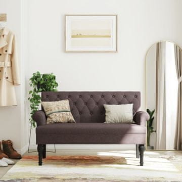 Vidaxl vidaXL Klop z naslonjalom temno rjave barve 120x62x75,5 cm blago