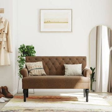 Vidaxl vidaXL Klop z naslonjalom rjava 120x62x75,5 cm umetna semiš