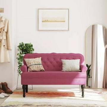 Vidaxl vidaXL Klop z naslonjalom vinsko rdeča 119,5x64,5x75 cm žamet