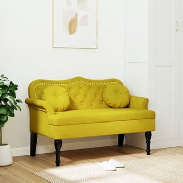 Vidaxl vidaXL Klop z blazinami rumena 120,5x65x75 cm žamet