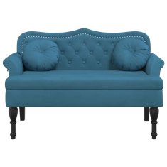 Vidaxl vidaXL Klop z blazinami modra 120,5x65x75 cm žamet