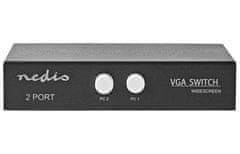 Nedis Stikalo VGA/ 2x vhod VGA/ 1x izhod VGA/ ločljivost 2560x1600/ črno/ škatla
