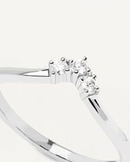 PDPAOLA Srebrni prstan Decent s kubičnim cirkonijem Mini Crown Essentials AN02-826 (Obseg 54 mm)
