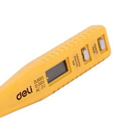 slomart Deli tools tester napetosti edl8003, elektronski, 12-250 V (rumena barva)