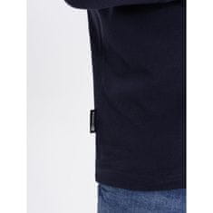 OMBRE Moška majica z dolgimi rokavi V-NECK brez potiska temno modra MDN124081 S