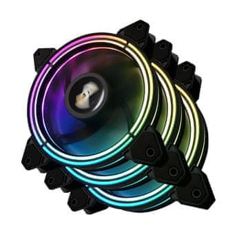 slomart argb komplet računalniških ventilatorjev darkflash cf11 pro 3v1 120x120 (črn)