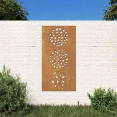 Vidaxl Vrtna stenska dekoracija 105x55 cm corten jeklo listje