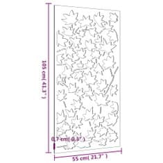 Vidaxl Vrtna stenska dekoracija 105x55 cm corten jeklo javorjevi listi