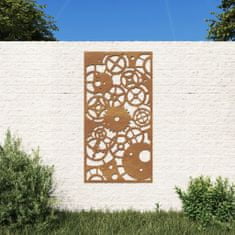 Vidaxl Vrtna stenska dekoracija 105x55 cm corten jeklo zobniki