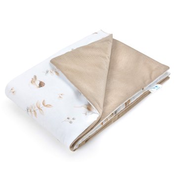 Pepi 55x75 žametno polnjena odeja Lovely Bird z žametom cappuccino - KM-1-LOB-VC