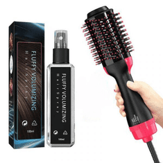 FRILLA® Električna krtača za sušenje ravnanje oblikovanje in volumen las STYLOOM + Sprej za dodajanje volumna FLUFFUP | FLUFLOOM