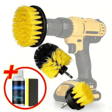 Mormark Komplet krtač za čiščenje avtomobila na vrtalni pogon DRILLBRUSH + čistilec žarometov POLISHY I DRILLPOLI