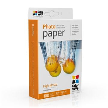 ColorWay Foto papir Visoko sijajen 230g/m2, 100kos, 10x15 (PG2301004R)