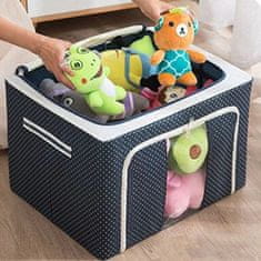 HOME & MARKER® Škatla za shranjevanje oblačil, Tekstilna škatla, Zložljiva škatla, Zaščita oblačil (Modra, 66L) | STACKBOX