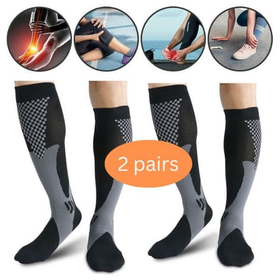 HOME & MARKER® Kompresijske nogavice za oba spola (2 para) | PRESSOSOX