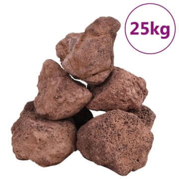 Vidaxl Vulkanski kamen 25 kg rdeč 10-30 mm