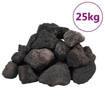 Vidaxl Vulkanski kamen 25 kg črn 5-8 cm