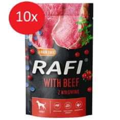 RAFI RAFI mokra hrana za pse, govedina & borovnice & brusnice, brez žit 10X 500 g