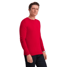 OMBRE Moški pulover z okroglim vratom V5 OM-SWBS-0106 rdeča MDN124124 S