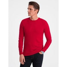 OMBRE Moški pulover z okroglim vratom V5 OM-SWBS-0106 rdeča MDN124124 S
