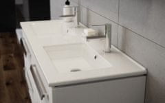 TBoss Kopalniška omarica z umivalnikoma Modena 120 cm, bela visoki sijaj