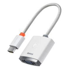 BASEUS adapter hdmi v vga baseus lite series z zvokom (bel)