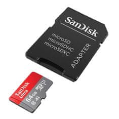 SanDisk pomnilniška kartica sandisk ultra android microsdxc 64 gb 140mb/s a1 class 10 uhs-i + adapter