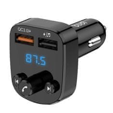 Budi Budi T03 avtomobilski oddajnik z mikrofonom, USB QC 3.0 + USB