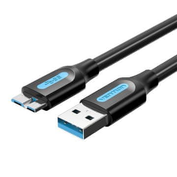 Vention kabel usb 3.0 a moški do micro-b moški vention copbc 0,25 m črn pvc