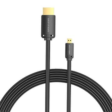 Vention hdmi-d moški do hdmi-a moški 4k hd 1,5 m kabel vention agibg (črn)