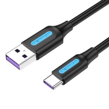 Vention kabel usb 3.0 a do usb-c vention cozbc 0,25 m črn pvc